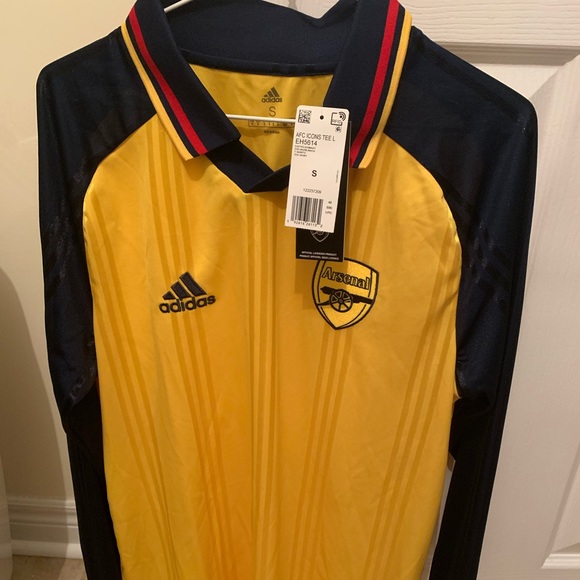 BNWT Adidas Arsenal Icons Long Sleeve jersey size Small - Picture 1 of 3